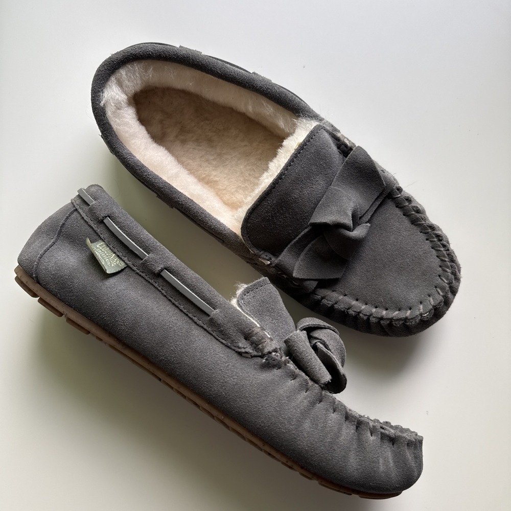 Cloudnine Leather Sheepskin Slippers Gray NWOT 11